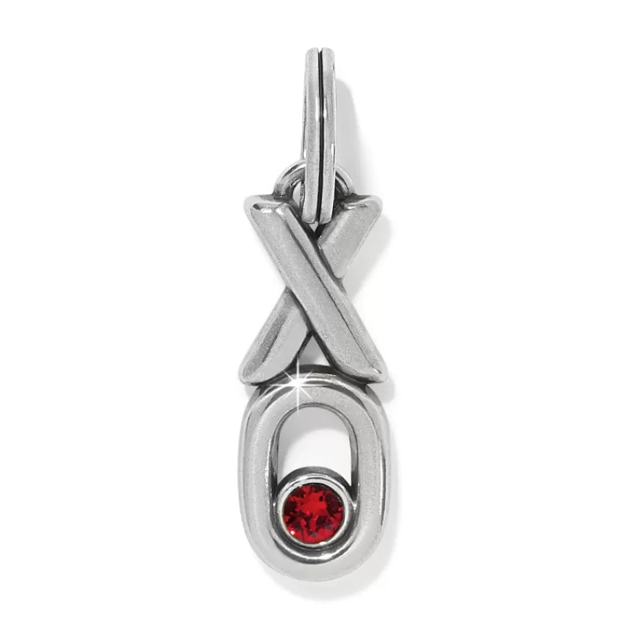 Charms>Brighton XO Charm Silver-Red