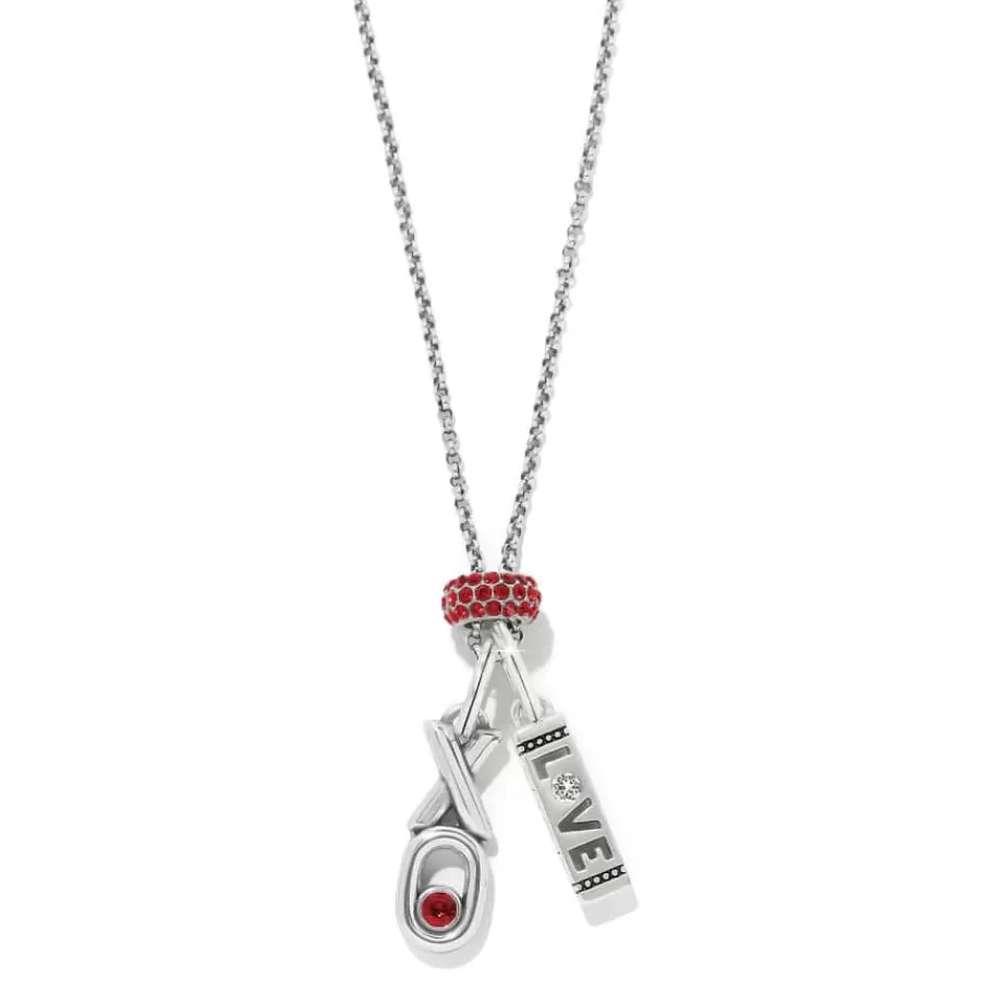 Ready-To-Wear Charm Sets>Brighton XO Charm Necklace Silver-Red