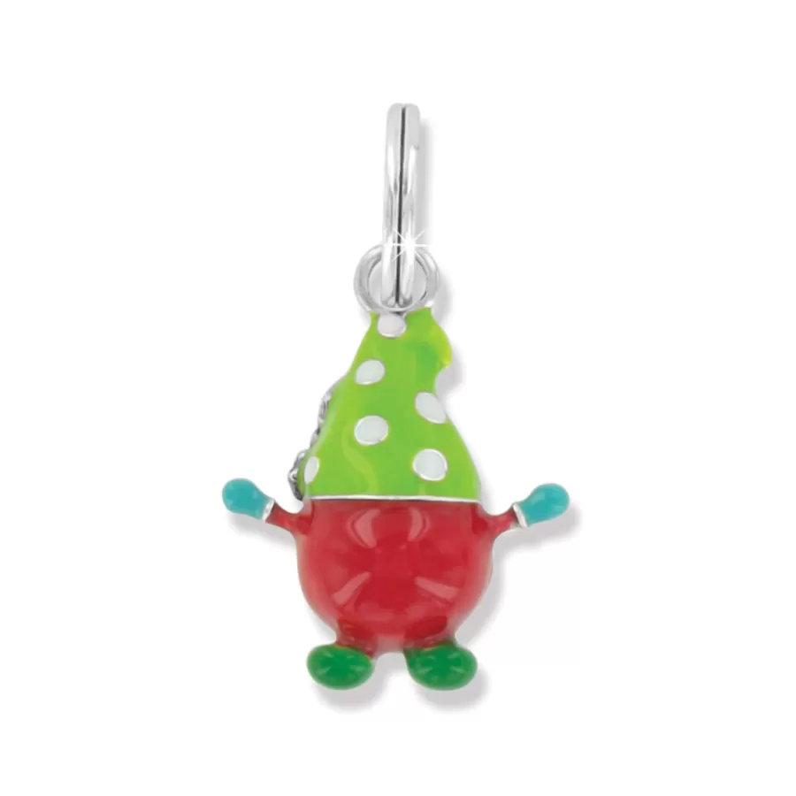 Charms>Brighton Yuletide Gnome Charm Silver-Multi