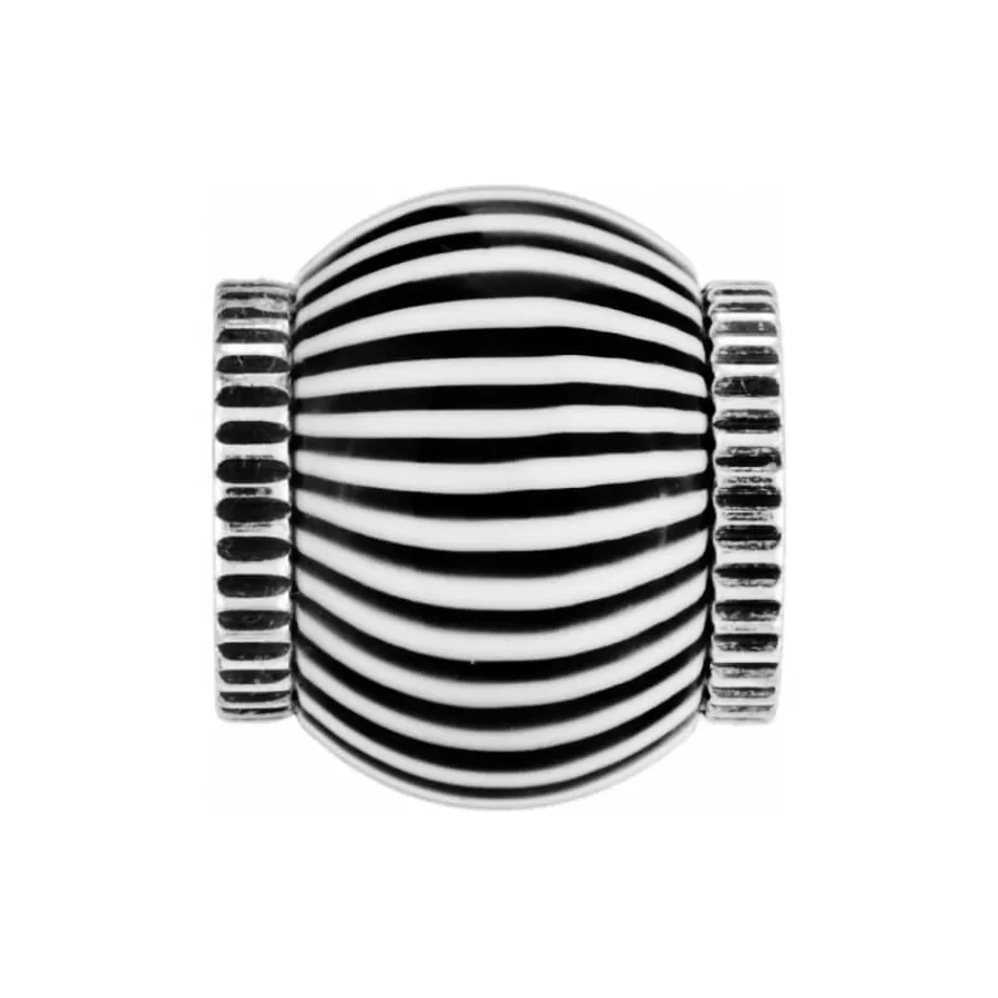 Beads & Spacers>Brighton Zebra Bead Silver-Black-White